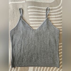 7 For All.mankind Gray Ribbed Knit Women's Top. New L